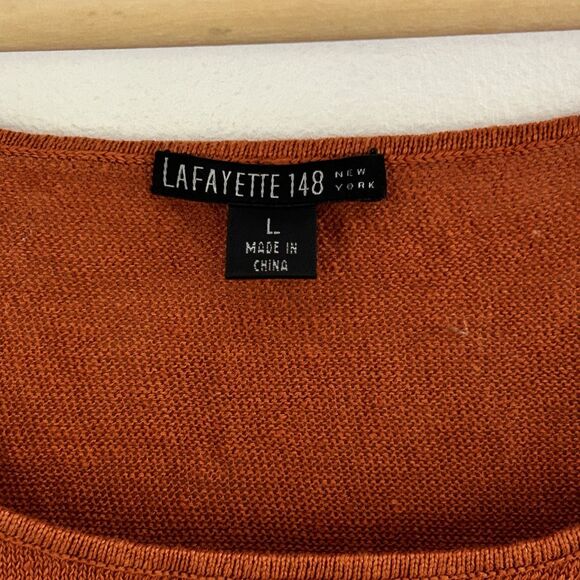 Lafayette 148 Tank Top Size Large 100% Linen Sleeveless Top Rust Coastal Classic - Picture 5 of 7